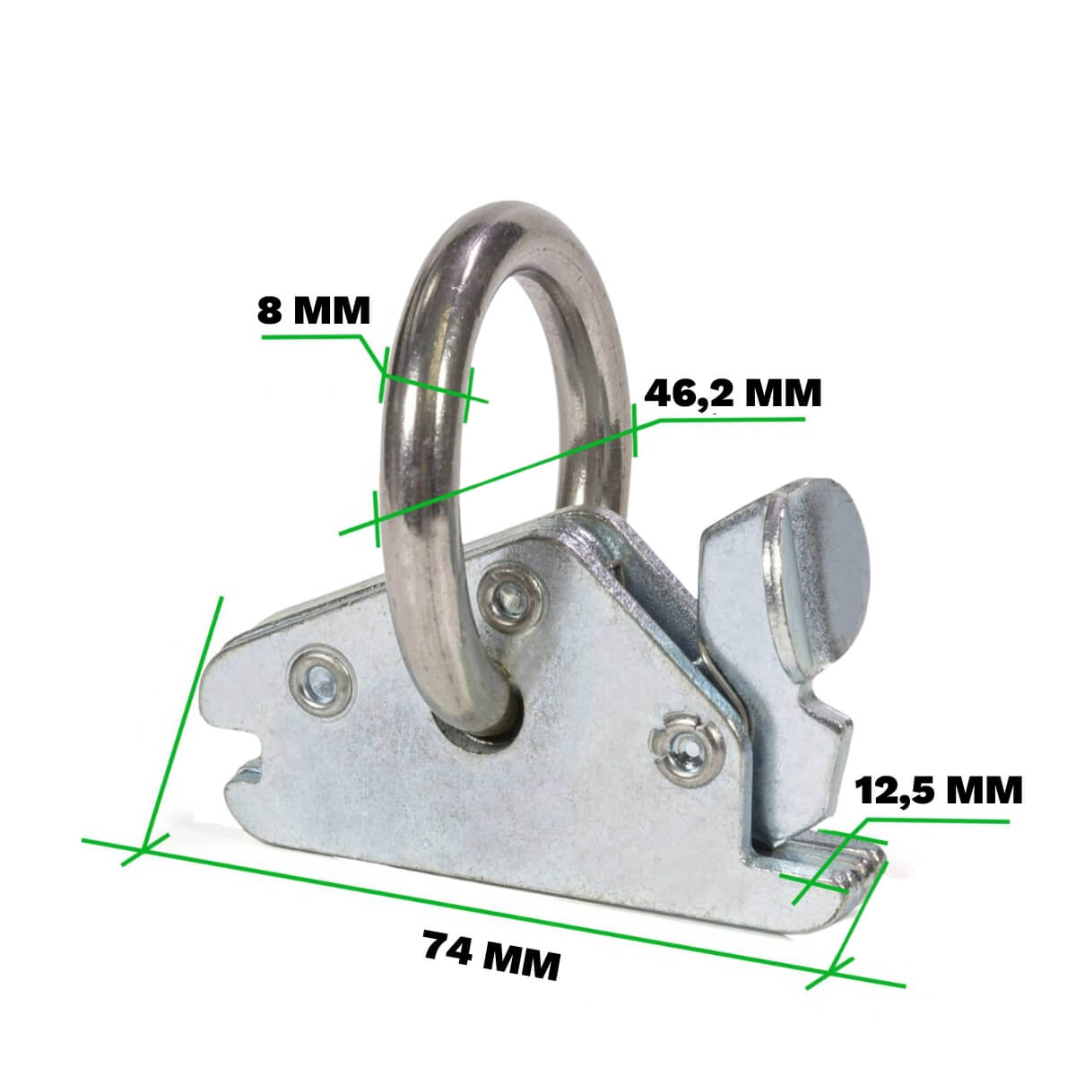 Surringsøje til surringsskinne - 1350 kg