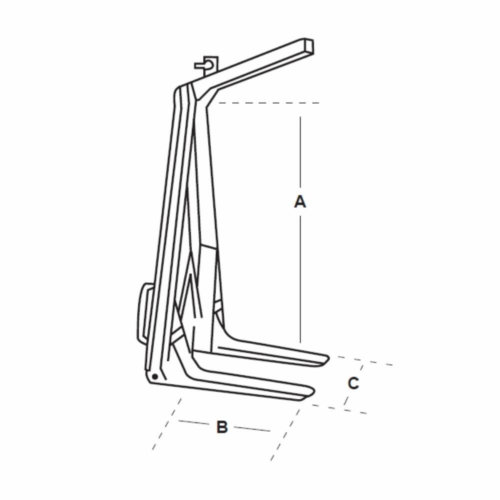 Pallegaffel LASTO standard - 2.50T foldbar