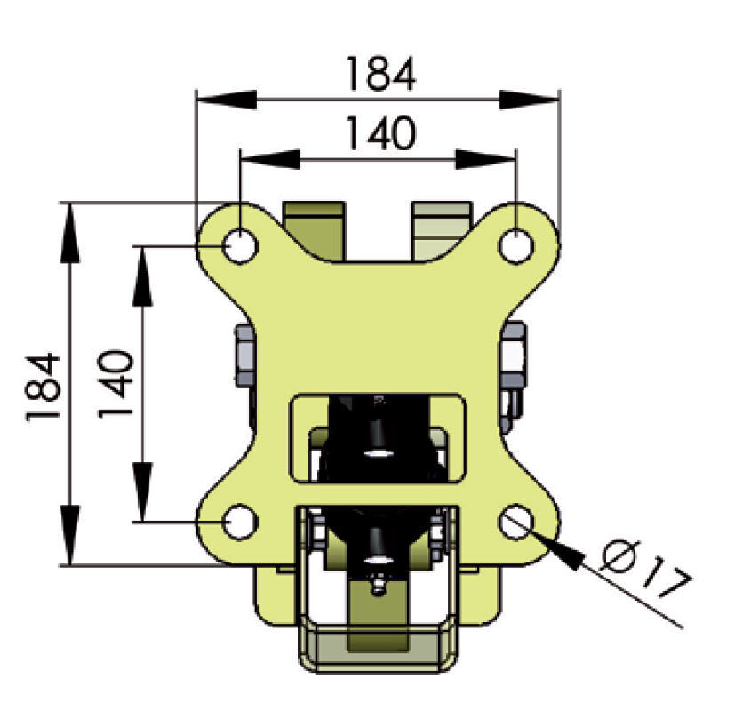 Adapter f/rotator t/kørepladstang