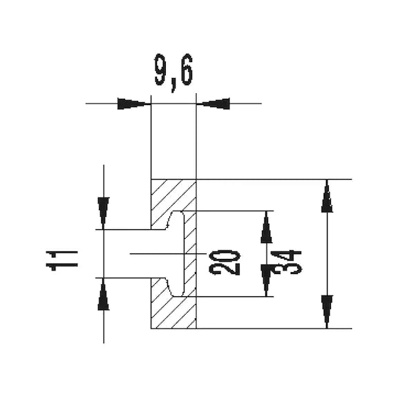 Surringsskinne airline 1,5M - aluminium