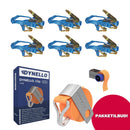 PAKKETILBUD - 25 mm surringspakke 6 x 25 mm surringer + Dynello Clip™ 25mm - 4 stk. + Båndopruller