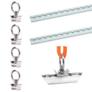 PAKKETILBUD: 2 x Airline Surringsskinne 1,5M og 4 x Surringsøje - alu/stål 1000kg