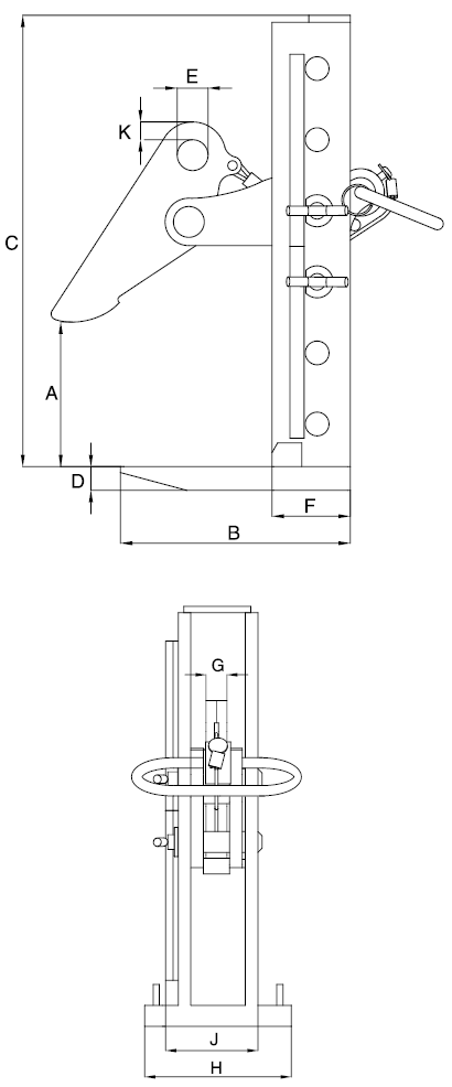 IP Løfteklo Type IPPEH - 12T - 0-420 mm