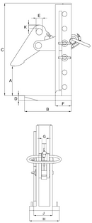 IP Crosby løfteklo model IPPEH - 12T - 0-420 mm