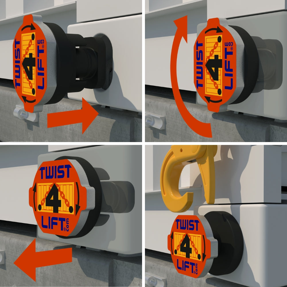 TWIST4LIFT containerkrogsæt - sæt af 4 kroge - 56T