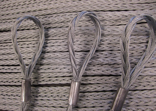 Wirestrop fladflettet, 2 x 15 cm øjer, WLL 950 kg, 18 mm