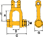 Clevis sjækler Gunnebo, 2 ton, Type GSA, kl.8