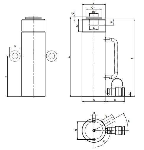 Holmatro, HGC 25 S 10, Hydraulisk cylinder donkraft