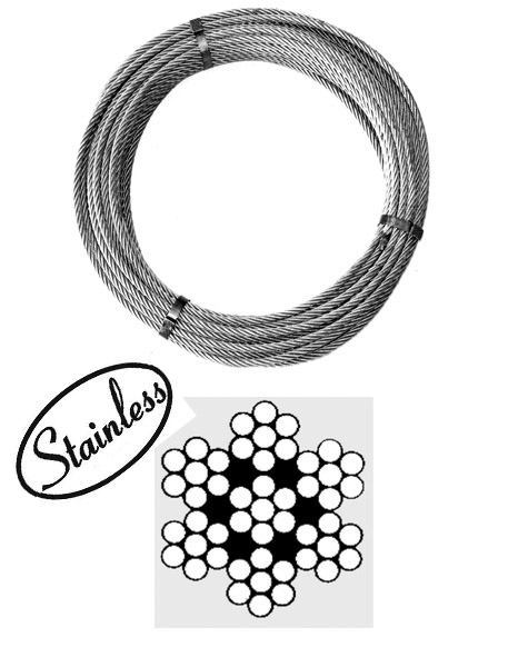 Stålwire 7x7 1570N/mm2 Rustfri RHOL 2mm - 50m
