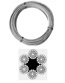 12mm x 50meter, 6x36+FC stålwire