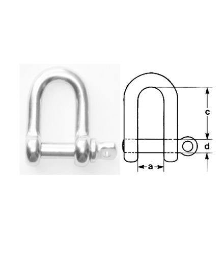 D-Sjækel rustfri m/øjebolt m/gevind - M6
