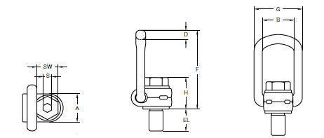 Svirveløjebolt, WLL 8.00 ton, Type FKU