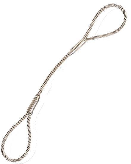 Wirestrop med 2 x 15 cm øjer, WLL 1150 kg, IWRC/T-lås 10 mm
